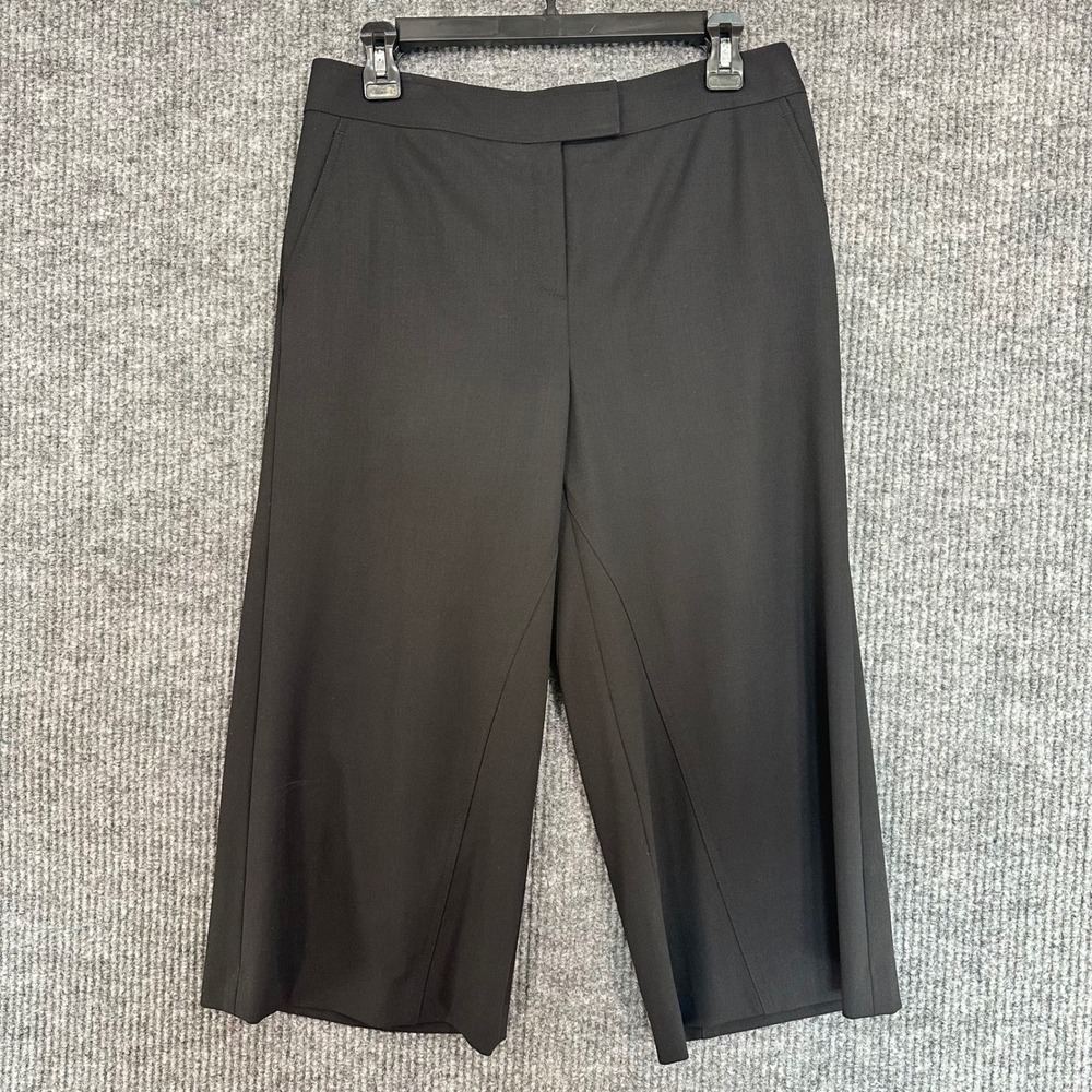 Lafayette 148 Culotte Pants Womens 6 Black Wool Wide Leg Cropped Rise 11